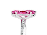 White gold Marquise Cut Pink Sapphire Engagement Ring with Side Stone Accents and Four-Prong Setting_29