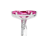 White gold Marquise Cut Pink Sapphire Engagement Ring with Side Stone Accents and Four-Prong Setting_56