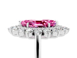White gold Marquise Cut Pink Sapphire Floral Double Halo Engagement Ring with Prong Setting_41