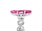White gold Marquise Cut Pink Sapphire Prong Setting with Side Stones on a Pave Band_29