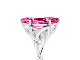 White gold Marquise Cut Pink Sapphire Solitaire Celtic Knot Ring with Four-Prong Setting_29