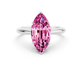 White gold Marquise Cut Pink Sapphire Solitaire Engagement Ring with Cathedral Setting and Four-Prong Mount_30