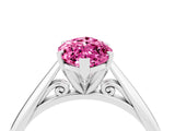White gold Marquise Cut Pink Sapphire Solitaire Engagement Ring with Cathedral Setting and Four-Prong Mount_34