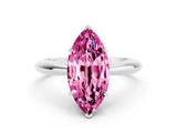 White gold Marquise Cut Pink Sapphire Solitaire Engagement Ring with Cathedral Setting and Four-Prong Mount_84