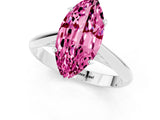 White gold Marquise Cut Pink Sapphire Solitaire Engagement Ring with Cathedral Setting and Four-Prong Mount_85