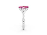 White gold Marquise Cut Pink Sapphire Solitaire Engagement Ring with Celtic Knot Band and Four-Prong Setting_26