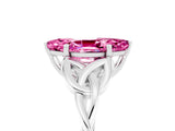 White gold Marquise Cut Pink Sapphire Solitaire Engagement Ring with Celtic Knot Band and Four-Prong Setting_29