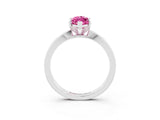 White gold Marquise Cut Pink Sapphire Solitaire Engagement Ring with Classic Band and Four-Prong Setting_63