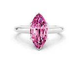 White gold Marquise Cut Pink Sapphire Solitaire Engagement Ring with Round Band and Four-Prong Setting_24