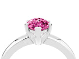 White gold Marquise Cut Pink Sapphire Solitaire Engagement Ring with Round Band and Four-Prong Setting_28