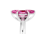 White gold Marquise Cut Pink Sapphire Solitaire Engagement Ring with Round Band and Four-Prong Setting_29