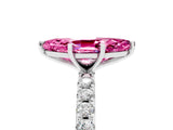 White gold Marquise Cut Pink Sapphire Solitaire Pavé Band with Four-Prong Setting_29