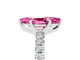 White gold Marquise Cut Pink Sapphire Solitaire Pavé Engagement Ring with Round Band and Prong Setting_77
