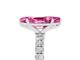 White gold Marquise Cut Pink Sapphire Solitaire Ring with Pavé Accents and Four-Prong Setting_29