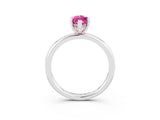 White gold Marquise Cut Pink Sapphire Solitaire Ring with Thin Band and Four-Prong Setting_39
