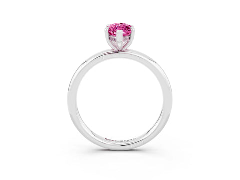 White gold Marquise Cut Pink Sapphire Solitaire Ring with Thin Band and Four-Prong Setting_39
