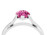 White gold Marquise Cut Pink Sapphire Solitaire Twist Band Prong Setting Ring_88