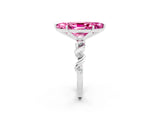 White gold Marquise Cut Pink Sapphire Solitaire Twisted Band with Round  Accents and Prong Setting_32