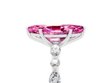 White gold Marquise Cut Pink Sapphire Solitaire with Side Stones on a Pavé Band and Four-Prong Setting_29