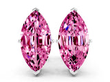White gold Marquise Cut Pink Sapphire Stud Earrings_35