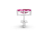 White gold Marquise Cut Pink Sapphire Stud Earrings_37