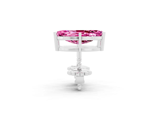 Platinum Marquise Cut Pink Sapphire Stud Earrings