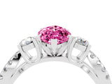 White gold Marquise Cut Pink Sapphire Three-Stone Ring with Pavé Split Shank and Four-Prong Setting_40
