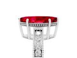 White gold Marquise Cut Ruby Engagement Ring with Milgrain Channel Set Band and Prong Setting_5