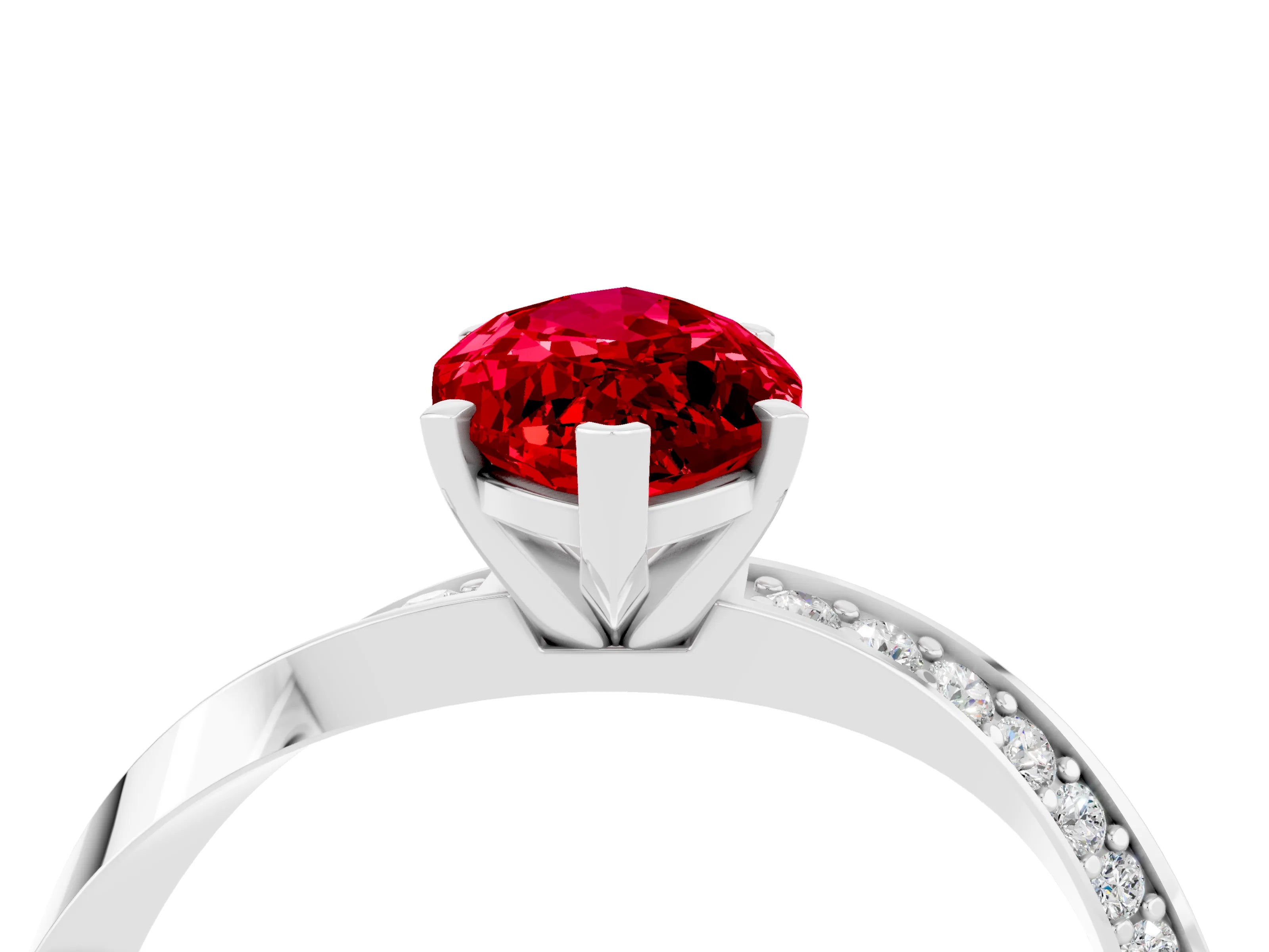 White gold Marquise Cut Ruby Engagement Ring with Side Stone Accents and Four-Prong Setting_31