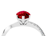 White gold Marquise Cut Ruby Engagement Ring with Side Stone Accents and Four-Prong Setting_76