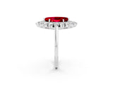 White gold Marquise Cut Ruby Floral Double Halo Engagement Ring with Prong Setting_38
