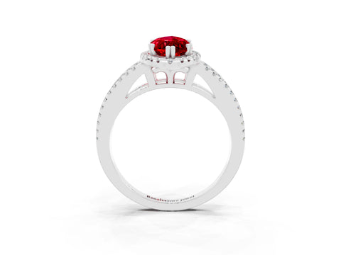 White gold Marquise Cut Ruby Halo Split Shank Engagement Ring_15