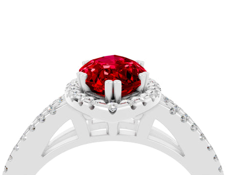 White gold Marquise Cut Ruby Halo Split Shank Engagement Ring_16