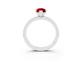 White gold Marquise Cut Ruby Milgrain Pavé Engagement Ring with Four-Prong Setting_3