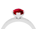 White gold Marquise Cut Ruby Milgrain Pavé Engagement Ring with Four-Prong Setting_4