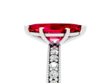 White gold Marquise Cut Ruby Milgrain Pavé Engagement Ring with Four-Prong Setting_5