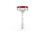 White gold Marquise Cut Ruby Ring with Side Stones and Four-Prong Setting_38