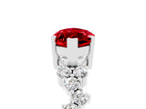 White gold Marquise Cut Ruby Scattered Round Accent Ring with Prong Setting_29