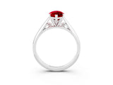 White gold Marquise Cut Ruby Solitaire Engagement Ring with Cathedral Setting and Four-Prong Mount_33