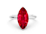 White gold Marquise Cut Ruby Solitaire Engagement Ring with Cathedral Setting and Four-Prong Mount_90