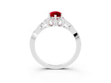 White gold Marquise Cut Ruby Solitaire Engagement Ring with Celtic Knot Band and Four-Prong Setting_3