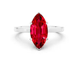 White gold Marquise Cut Ruby Solitaire Engagement Ring with Classic Band and Four-Prong Setting_24