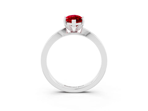White gold Marquise Cut Ruby Solitaire Engagement Ring with Classic Band and Four-Prong Setting_27