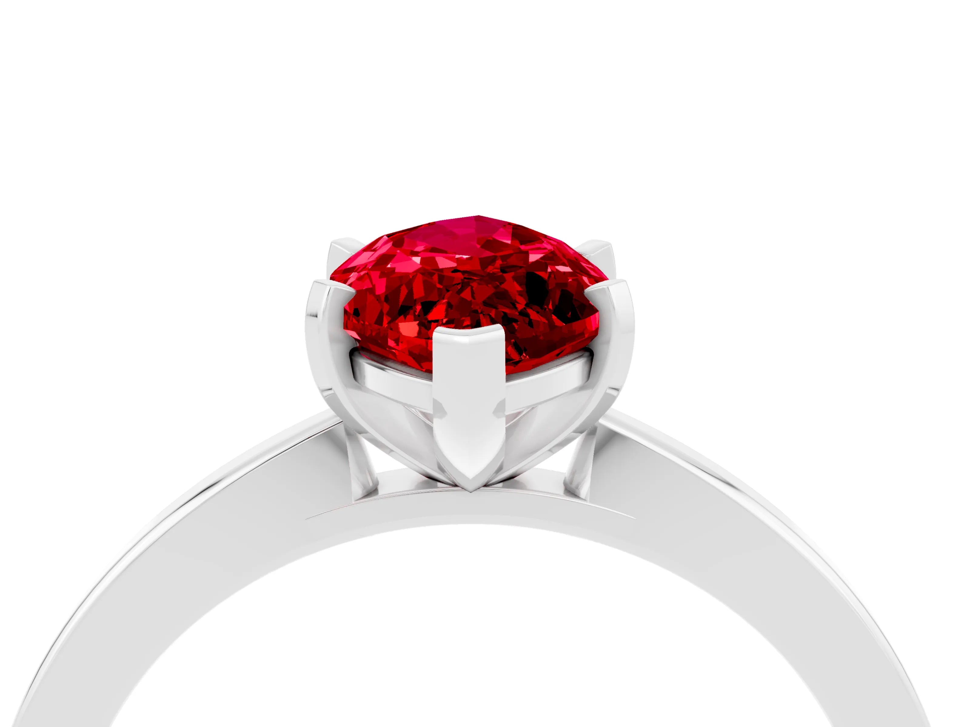White gold Marquise Cut Ruby Solitaire Engagement Ring with Classic Band and Four-Prong Setting_28