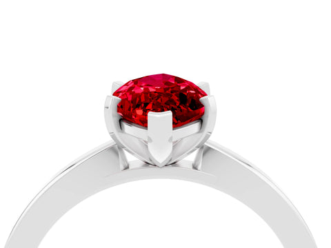 White gold Marquise Cut Ruby Solitaire Engagement Ring with Classic Band and Four-Prong Setting_28