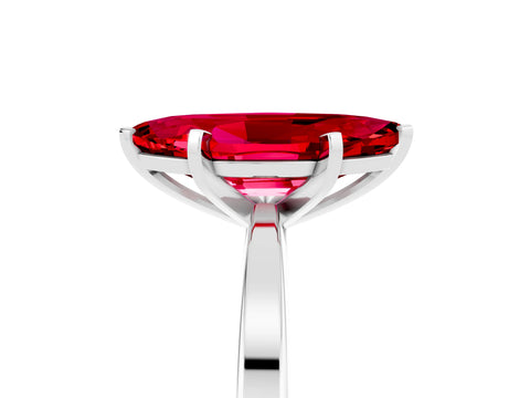 White gold Marquise Cut Ruby Solitaire Engagement Ring with Classic Band and Four-Prong Setting_29