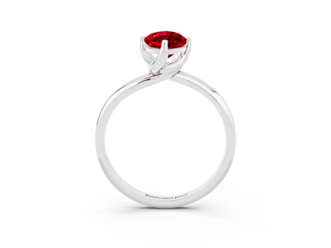 White gold Marquise Cut Ruby Solitaire Engagement Ring with Four-Prong Setting and Classic Band_15