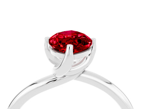 White gold Marquise Cut Ruby Solitaire Engagement Ring with Four-Prong Setting and Classic Band_16