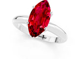 White gold Marquise Cut Ruby Solitaire Engagement Ring with Round Band and Four-Prong Setting_1