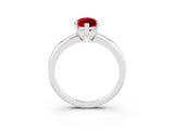 White gold Marquise Cut Ruby Solitaire Engagement Ring with Round Band and Four-Prong Setting_3